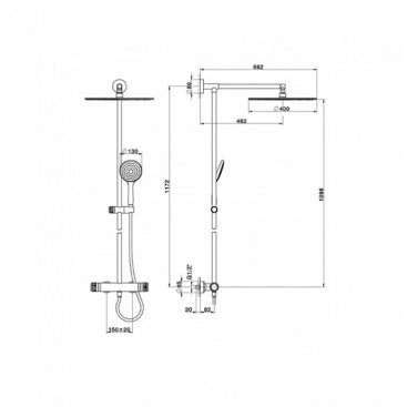 Душевая стойка Huber Chronos CRC7801021