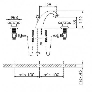 Смеситель для раковины Huber Victorian VT0010102 бронза