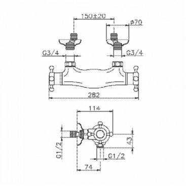 Смеситель для душа Huber Victorian VTT010102 никель