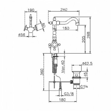 Смеситель для раковины Huber Victorian VTT520102A