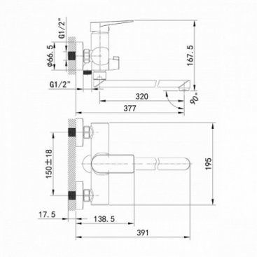 Смеситель для ванны Iddis Bridge BRDSB02i10WA