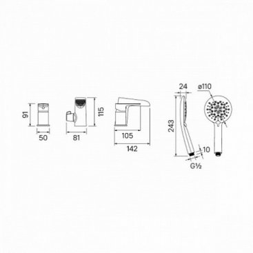 Смеситель на борт ванны Iddis Cloud CLOSB3Ki07