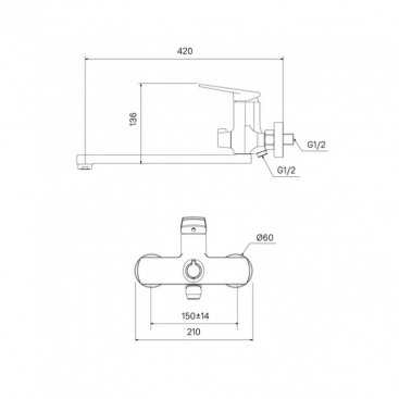 Смеситель для ванны Iddis Esper ESPSB00i10WA