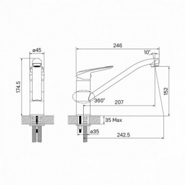 Смеситель для кухни Iddis Male MALSB00i05