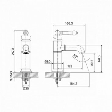 Смеситель для раковины Iddis Oxford OXFSB00i01