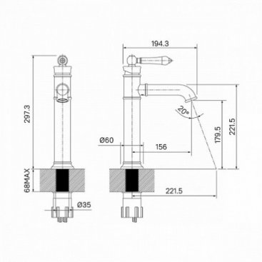 Смеситель для раковины Iddis Oxford OXFSB01i01