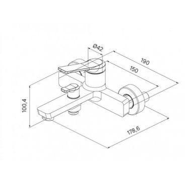 Смеситель для ванны Iddis Parker PARBL02i02WA