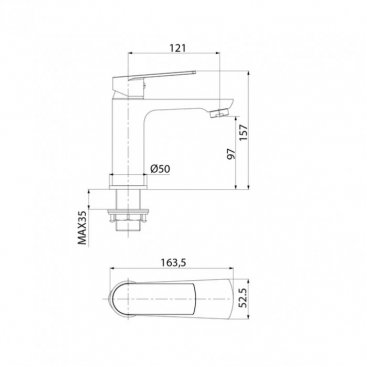 Смеситель для раковины Iddis Plank PLASB00i01