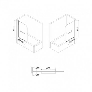 Шторка на ванну Iddis Ray RAY6CS9i90