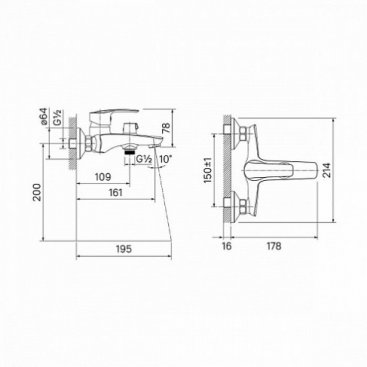 Смеситель для ванны Iddis Ray RAYSB02i02WA