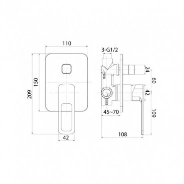 Смеситель для душа Iddis Slide SLIBL00i67