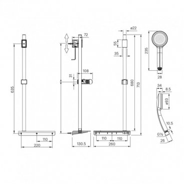 Душевой гарнитур Iddis SpaHome SPA1F68i16