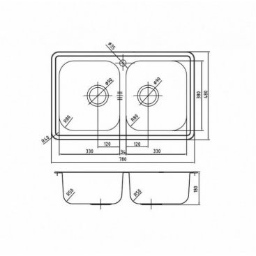 Мойка кухонная Iddis Strit STR78S2i77