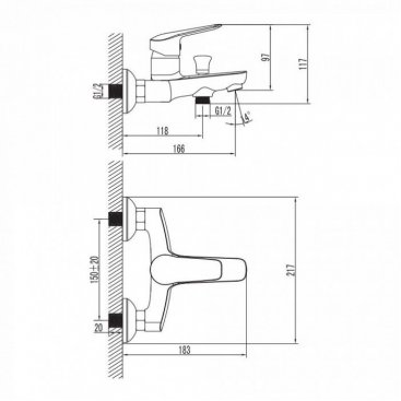 Смеситель для ванны Iddis Torr TORSB00i02WA