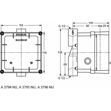 Панель смыва с ИК-датчиком для писсуара Ideal Standard A3732XJ