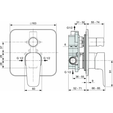 Смеситель для ванны Ideal Standard Esla A6947AA