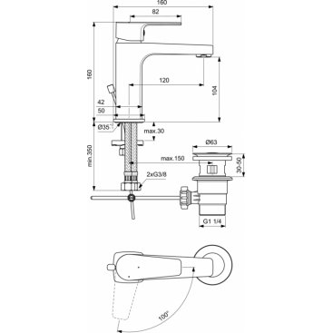 Смеситель для раковины Ideal Standard Esla BC225AA