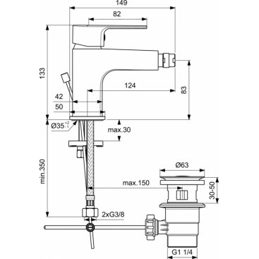 Смеситель для биде Ideal Standard Esla BC226AA