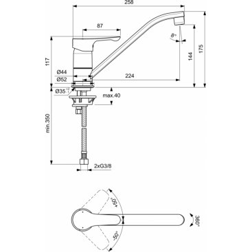 Смеситель для кухни Ideal Standard Alfa BC490AA