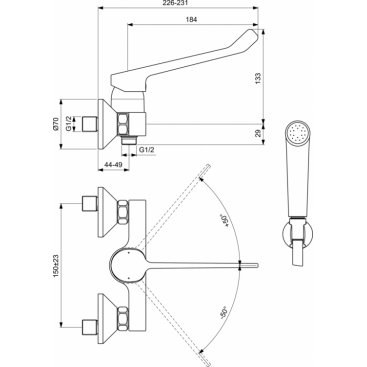 Гигиенический набор Ideal Standard Base B5117AA