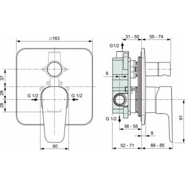 Смеситель для ванны Ideal Standard Cerafine Model D A7189AA