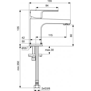 Смеситель для раковины Ideal Standard Cerafine Model D BC682AA