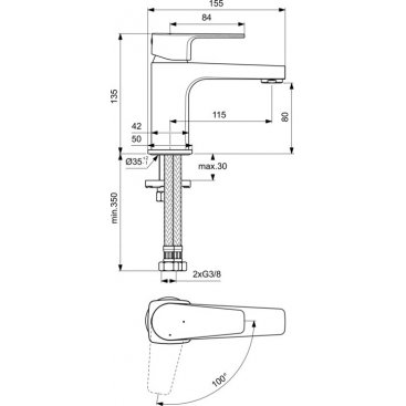 Смеситель для раковины Ideal Standard Cerafine Model D BC683AA