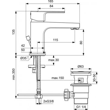 Смеситель для раковины Ideal Standard Cerafine Model D BC684AA