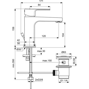 Смеситель для раковины Ideal Standard Cerafine Model D BC686U8