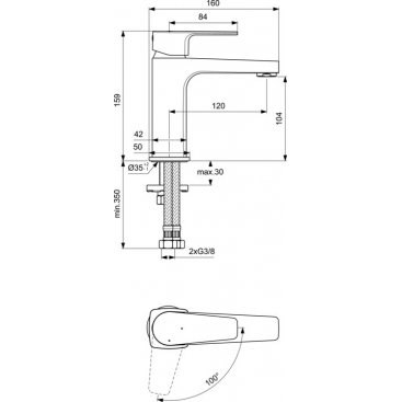 Смеситель для раковины Ideal Standard Cerafine Model D BC687AA