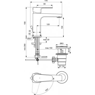 Смеситель для раковины Ideal Standard Cerafine Model D BC689AA