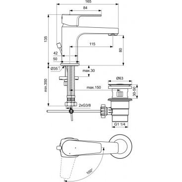 Смеситель для раковины Ideal Standard Cerafine Model D BC745AA