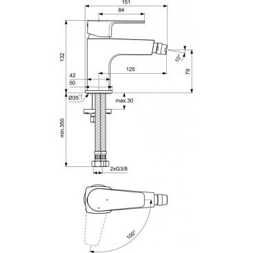 Смеситель для биде Ideal Standard Cerafine Model D BC746AA