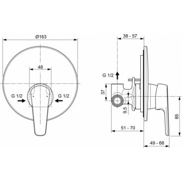 Смеситель для душа Ideal Standard Cerafine Model O A7192AA