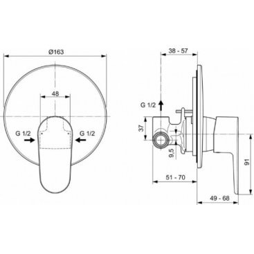 Смеситель для душа Ideal Standard Cerafine Model O A7192XG