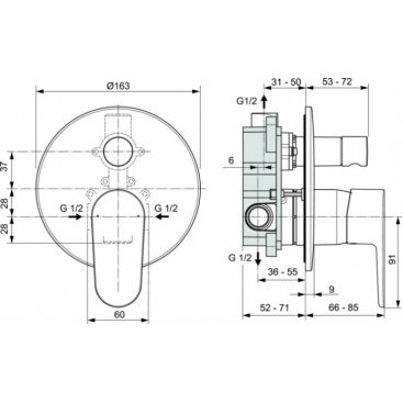 Смеситель для ванны Ideal Standard Cerafine Model O A7193AA