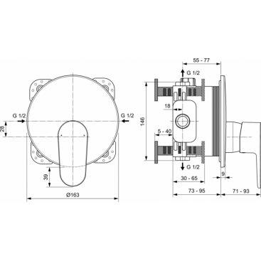 Смеситель для душа Ideal Standard Cerafine Model O A7349AA