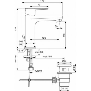 Смеситель для раковины Ideal Standard Cerafine Model O BC496AA