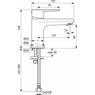 Смеситель для раковины Ideal Standard Cerafine Model O BC696AA