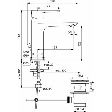 Смеситель для раковины Ideal Standard Cerafine Model O BC699AA