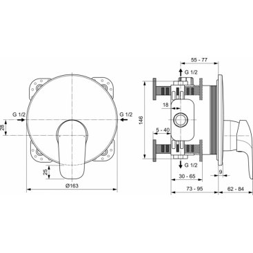 Смеситель для душа Ideal Standard Ceraflex A6724AA