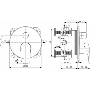 Смеситель для ванны Ideal Standard Ceraflex A6725AA