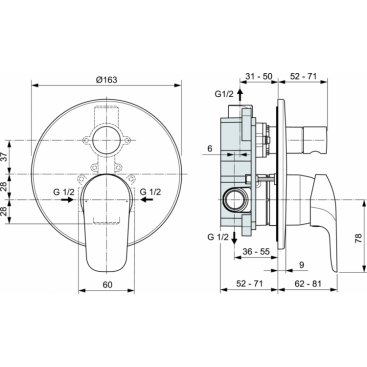 Смеситель для ванны Ideal Standard Ceraflex A6758AA