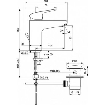 Смеситель для раковины Ideal Standard Ceraflex Grande B1713AA