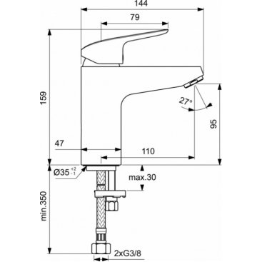 Смеситель для раковины Ideal Standard Ceraflex Grande B1714AA