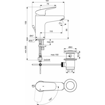 Смеситель для раковины Ideal Standard Ceraflex B1715AA