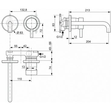 Смеситель для раковины Ideal Standard Ceraline A6938XG