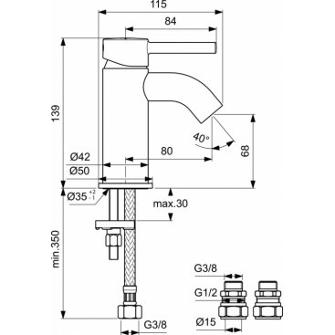 Смеситель для раковины Ideal Standard Ceraline BC185AA