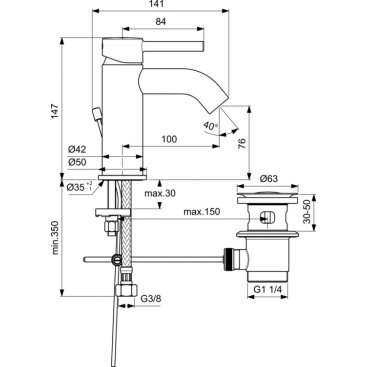 Смеситель для раковины Ideal Standard Ceraline BC192AA