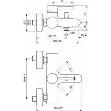 Смеситель для ванны Ideal Standard Ceraline BC199XG